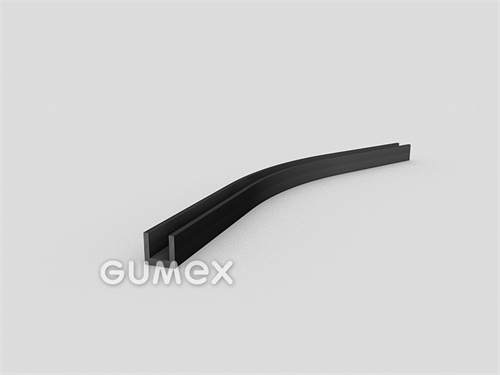 Gumový profil tvaru "U", 9x9/6mm, 2-prúd, 70°ShA, EPDM, -40°C/+100°C, čierny